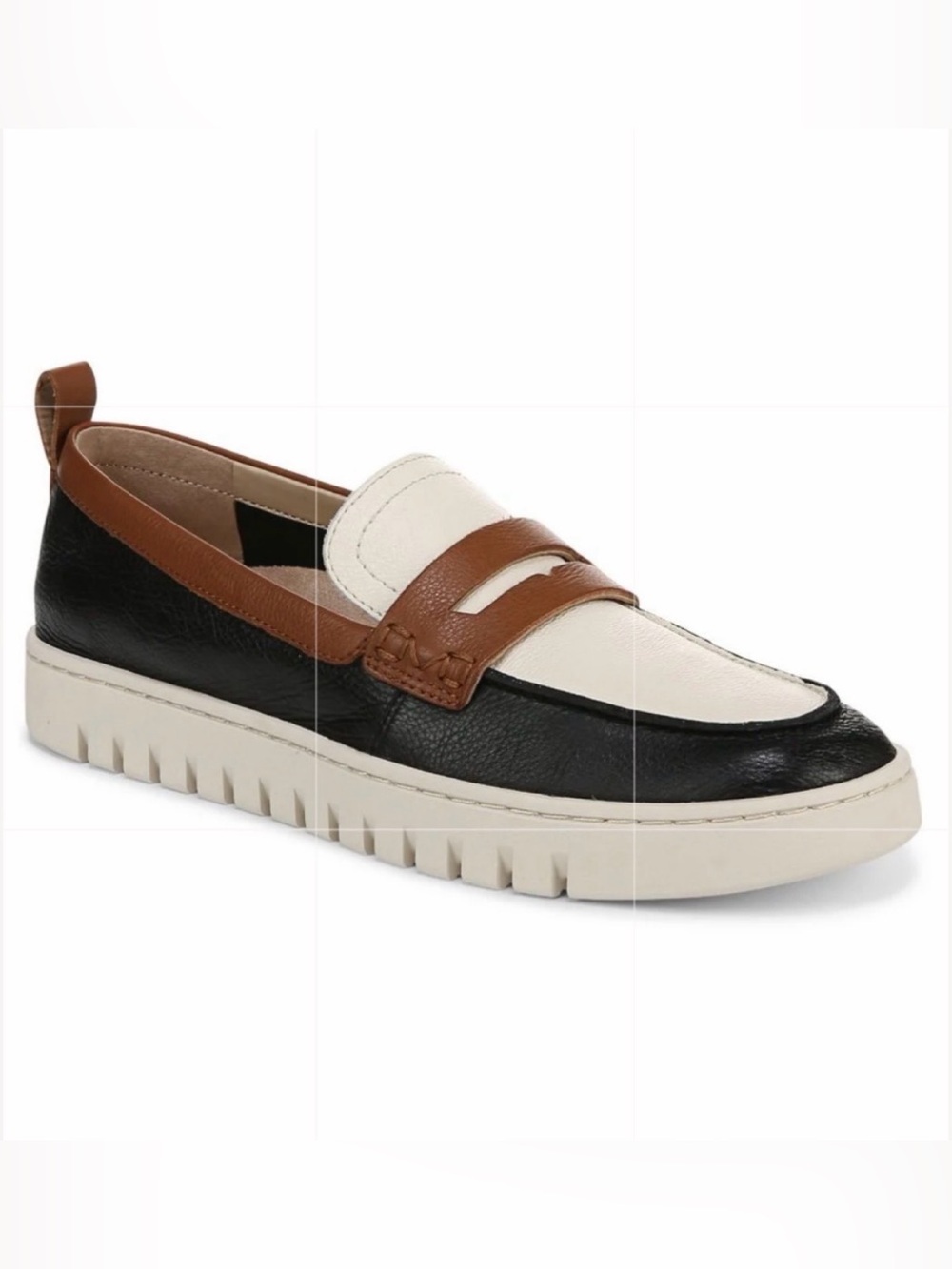 Vionic Black White Cognac Uptown Premium Leather Arch Support Comfort Loafers 10